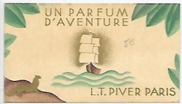 Petite Carte Publicitaire Parfum Un Parfum D'Aventure L.T. Piver Paris Calendrier 1931 - Pubblicitari