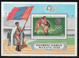 MONGOLIA 1969  ** Summer Olympic Medals MEXICO 1968 **  MONGOLEI ** MNH  ** Scott: 523   Michel: 538 Bl 17 - Mongolei