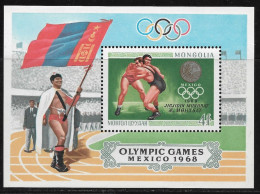 MONGOLIA 1969  ** Summer Olympic Medals MEXICO 1968 **  MONGOLEI ** MNH  ** Scott: 523   Michel: 538 Bl 17 - Verano 1968: México