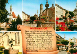 72930546 Weilheim Oberbayern Kirche Marktplatz Brunnen Strassencafe Geschichte W - Weilheim