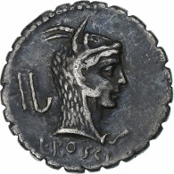 Roscia, Denier Serratus, 64 BC, Rome, Argent, TTB+, Crawford:412/1 - Republic (280 BC To 27 BC)