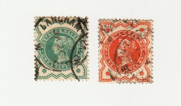 Grande Bretagne 2 Timbres Queen Victoria Année 1887 YT GB 91 Et Année 1900 YT GB 92 - Used Stamps