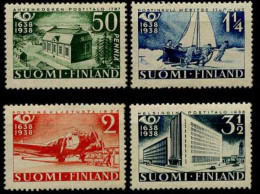 Finlandia 0205/208 * Charnela. 1938 - Unused Stamps