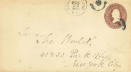 UNITED STATES. - 1885 - 2 CENTS ENVELOPE TO NEWYORK. - Cartas & Documentos