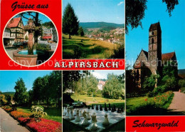72928655 Alpirsbach Brunnen Panorama Kirche Kurpark Gartenschach Alpirsbach - Alpirsbach
