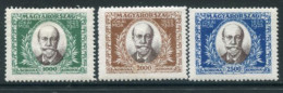 HUNGARY 1925 Jokai Centenary  LHM / *.  Michel 398-400 - Nuevos