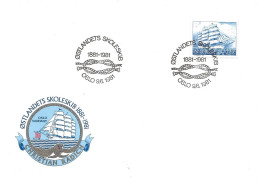 Norge Norway 1981 Østlandets School Ship 1881-1981  100 Year, Special Cancellation 9.6.81 - Covers & Documents