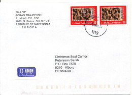 Macedonia Cover Sent Air Mail To Denmark Skopje 29-11-2004 - Macedonia