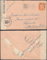 Belgique 1945 - Lettre De Bruxelles à Destination Thysville-Bas Congo Belge. Censurée.Série "V" De Londres (EB) DC-12470 - Gebruikt