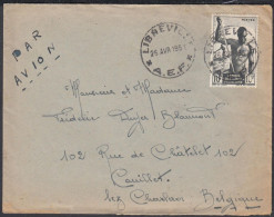 Afrique Equatoriale 1951 - Colonie Française - Lettre Par Avion De Libreville Vers Couillet. Censurée..... (EB) DC-12472 - Gebraucht