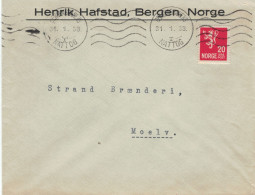 Henrik Hafstad Bergen 1938 Nattog > Moelv - Cartas & Documentos