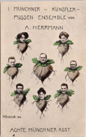 Münchner Künstler Possen Ensemble Von A. Herrmann (Stempel: München 1910, Nach Norwegen) - Muenchen