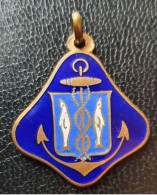 Très Beau Pendentif Médaille émaillée "Armoiries De Berck-sur-Mer - Pas-de-Calais" - Anhänger