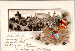 Nürnberg Panorama (Prägekarte) (Stempel: Nürnberg 1903, Nach Norwegen) - Nuernberg
