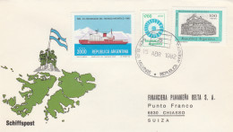 Argentina / Islas Malvinas / Falkland Islands / Antartica - 1982,letter Via Chiasso - Of Ticino In Switzerland / Suiza - Brieven En Documenten