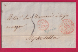 ESPAGNE SPAIN BACELONA CURISE ESPANA 1852 ENTREE PAR PERPIGNAN POUR MARSEILLE LETTRE - ...-1850 Prephilately