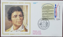 Jean Paul Marat, French Physician, Scientist, Human Rights, Seeing Eye, Masonic, Mason, Freemasonry, France FDC - Franc-Maçonnerie