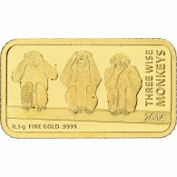 Tanzanie, 1500 Shillings, Three Wise Monkeys, 2014, BE, Or, FDC - Tansania