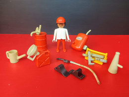 Antigua Figura Muñeco Mecánico Texaco Playmobil Geobra Famobil De Los Años 80 - Playmobil