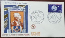 Grand Orient Of France, Portico Of The Temple Of The Great Grand Lodge, True Masonic, Freemasonry, Mason, FDC - Freemasonry