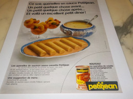 ANCIENNE PUBLICITE  CE SOIR QUENELLES DE PETITJEAN  1973 - Pubblicitari