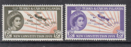 1959 Turks & Caicos New Constitution Maps  Complete Set Of 2 Mint HINGED - Turks And Caicos