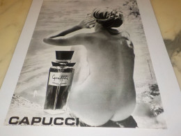 ANCIENNE  PUBLICITE PARFUM GRAFFITI DE CAPUCCI 1972 - Andere & Zonder Classificatie