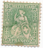 Switzerland 1862 -  Sitting Helvetia 25c Green - Cancelled - Usados