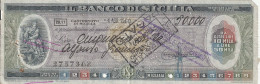 ASSEGNO - BANCO DI SICILIA - CASTRONOVO DI SICILIA 1960 - Cheques En Traveller's Cheques