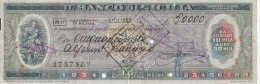 ASSEGNO - BANCO DI SICILIA - CASTRONOVO DI SICILIA 1960 - Cheques & Traveler's Cheques