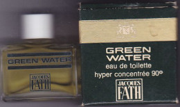 Miniature Parfum Ancienne - Jacques Fath - EDT - Green Water Hyper Concentrée 90°- Pleine Avec Boite 3,5ml - Miniatures Femmes (avec Boite)
