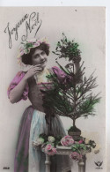 Joyeux Noel - Femme Fleurs Sapin - Other & Unclassified