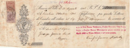 CAMBIALE - BANCO DI SICILIA - CAMBIALE CON TASSELLO PUBBLICITARIO - MAZZARA DEL VALLO  1906 - Chèques & Chèques De Voyage