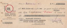 CAMBIALE - BANCO DI SICILIA - CAMBIALE CON TASSELLO PUBBLICITARIO - PALERMO  1947 - Schecks  Und Reiseschecks