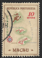 Macau Macao – 1956 Maps 10 Avos Used Stamp - Oblitérés