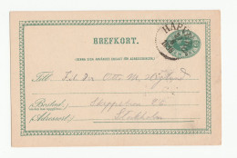 1896 Havero SWEDEN  Postal STATIONERY Card  Cover Stamps - Brieven En Documenten