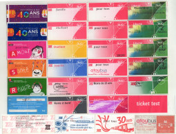 France. Lyon. TCL. Bus, Metro. 28 Tickets Differents - Europe