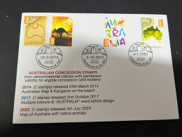 26-2-2024 (1 Y 17) Australia Post 4 Concession Stamps (latest Released 4th July 2023) With 2 X 2014 + 1 X 2017 Stamp - Cartas & Documentos