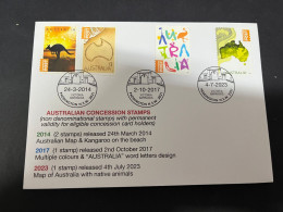 26-2-2024 (1 Y 17) Australia Post 4 Concession Stamps (latest Released 4th July 2023) With 2 X 2014 + 1 X 2017 Stamp - Cartas & Documentos