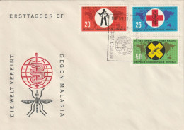 ALLEMAGNE GERMANY RDA DDR  649 650 651 FDC Ersttagbrief Lutte Contre La Malaria 6.2.1963 - 1950-1970