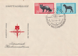 ALLEMAGNE GERMANY RDA DDR  652 653 FDC Ersttagbrief Interpelz Fourrure Leipzig Renard Argenté Mouton Caracul 1963 - 1950-1970