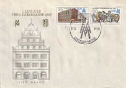 ALLEMAGNE GERMANY RDA DDR 2700 2701 FDC Ersttagbrief Leipziger Frühjahrmesse 10.03.1987 - 1981-1990