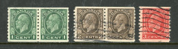 Canada USED 1933 King George V :Medallion" Coil Stamps - Gebruikt