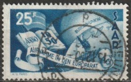 Saarland1950 MiNr.297 O Gestempelt Aufnahme Des Saarlandes In Den Europarat ( B 892 ) - Oblitérés