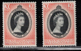 KENYA, UGANDA & TANGANYIKA Scott # 101 MH X 2 - QEII Coronation - Kenya, Ouganda & Tanganyika