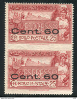 Espresso Cent. 60  Varietà Non Dentellata Al Centro - Unused Stamps