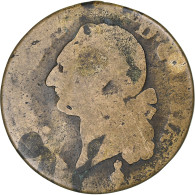 France, Louis XVI, Sol, 1791, Metz, 2nd Semestre, Cuivre, B+, Gadoury:350 - 1774-1791 Louis XVI