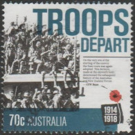 AUSTRALIA - USED - 2014 70c Centenary Of WWI: Australians At War - Troops Depart - Usados