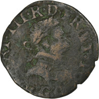 France, Henri III, Double Tournois, 1583, Poitiers, Cuivre, TB, CGKL:96 - 1574-1589 Henry III