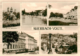 73879609 Auerbach Vogtland Drei Wahrzeichen Schwimmbad Karl Marx Platz Institut  - Auerbach (Vogtland)